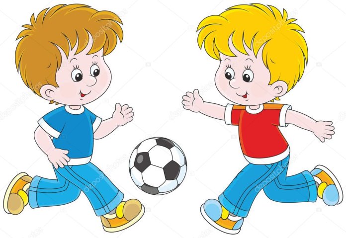 Два хлопчика гри у футбол: векторна графіка, зображення, Два хлопчика гри у футбол  малюнки | Скачати з Depositphotos